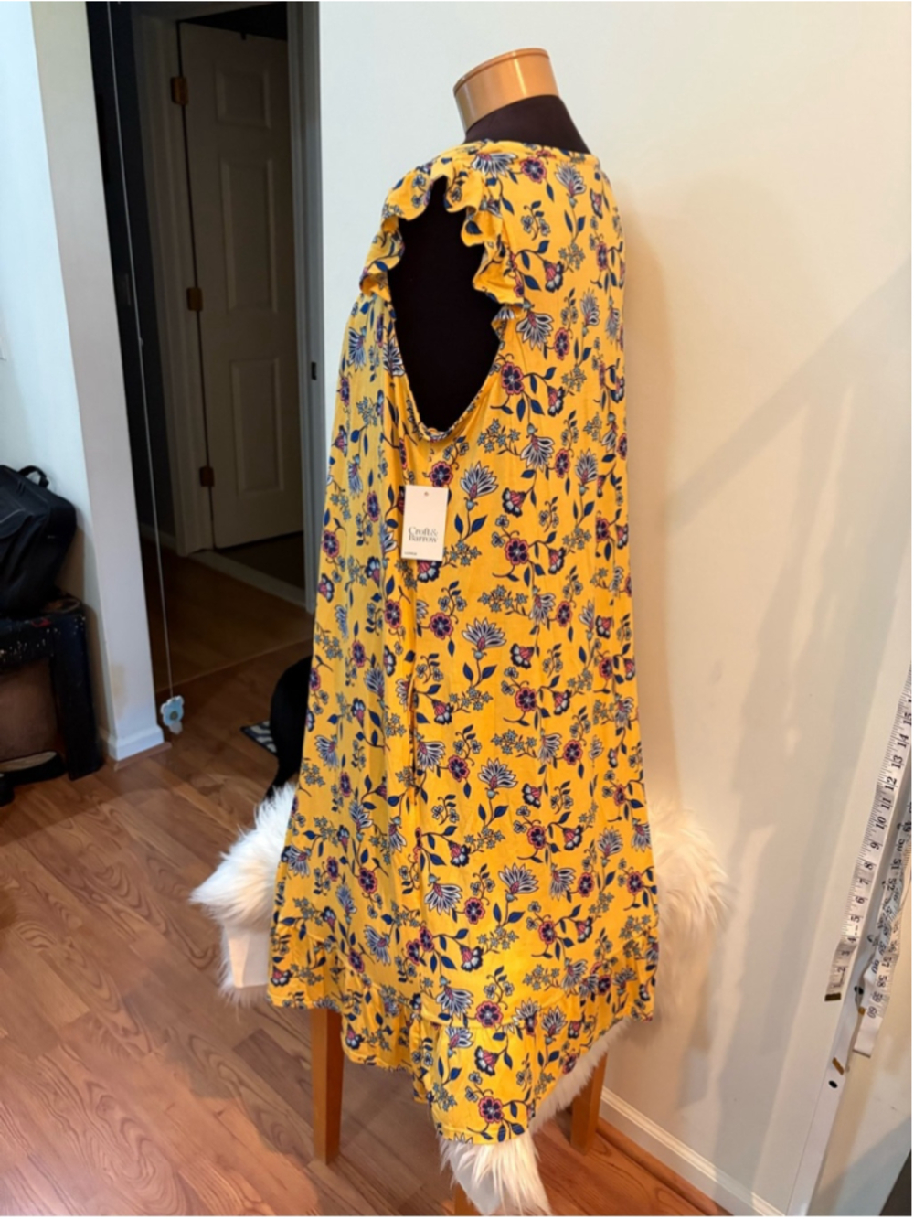 Croft & Barrow Floral Sleeveless Nightgown Dress Size 1X NWT Yellow Modal Blend - Picture 5 of 14